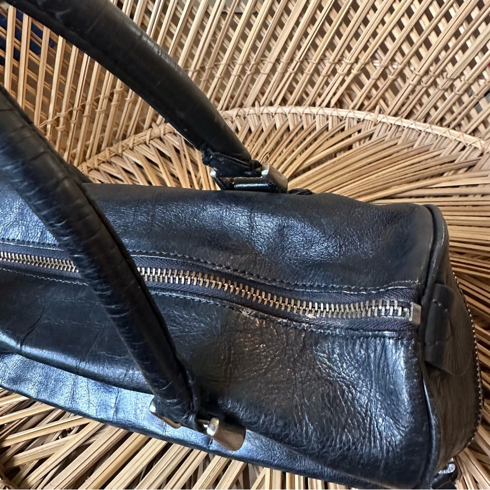 Kenneth Cole New York Black Leather Satchel Handbag - Picture 5 of 10